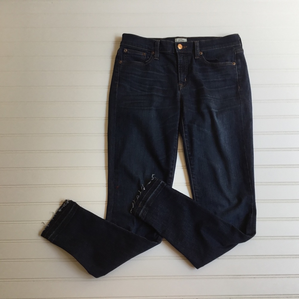 J. Crew Toothpick Skinny Ankle Frayed Hem Jeans - Picture 4 of 8